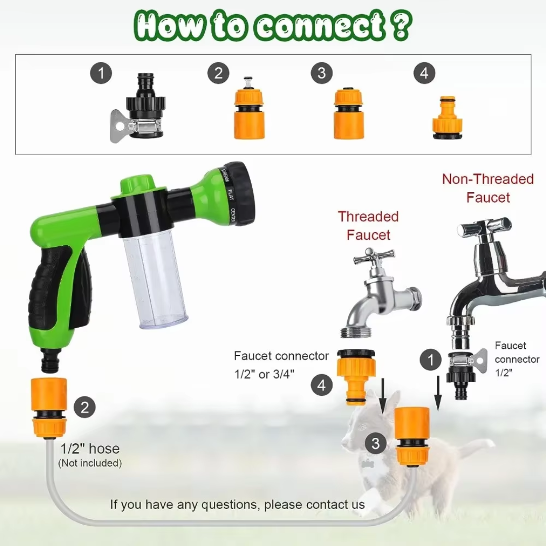 8-in-1 Multifunction Pet Shower Sprayer